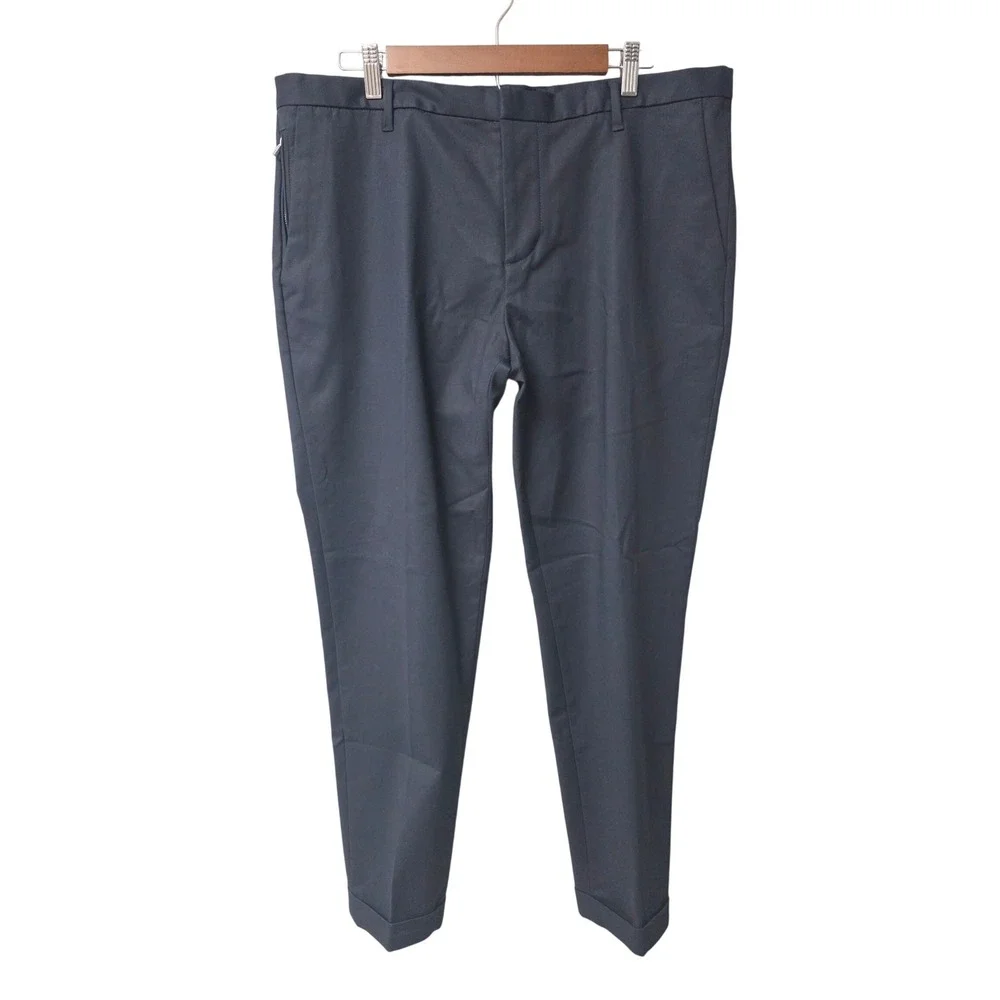 Emporio Armani Navy Pants Men 54 Black Luxury‎ Designer Formal Business Slim Fit